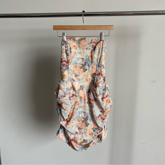 $249 NWT Blue For Love And Lemons “Delphine” Velvet Mini Dress Sz X-Large - Picture 5 of 13